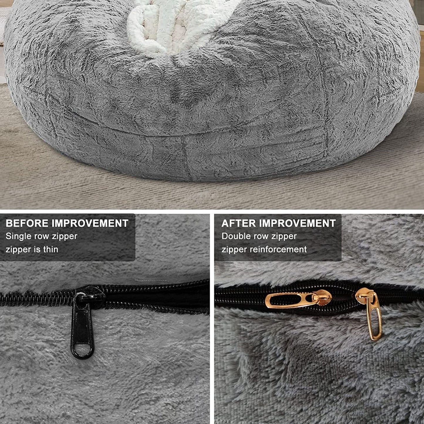 Big Round Soft Fluffy PV Velvet Sofa Bed Cover