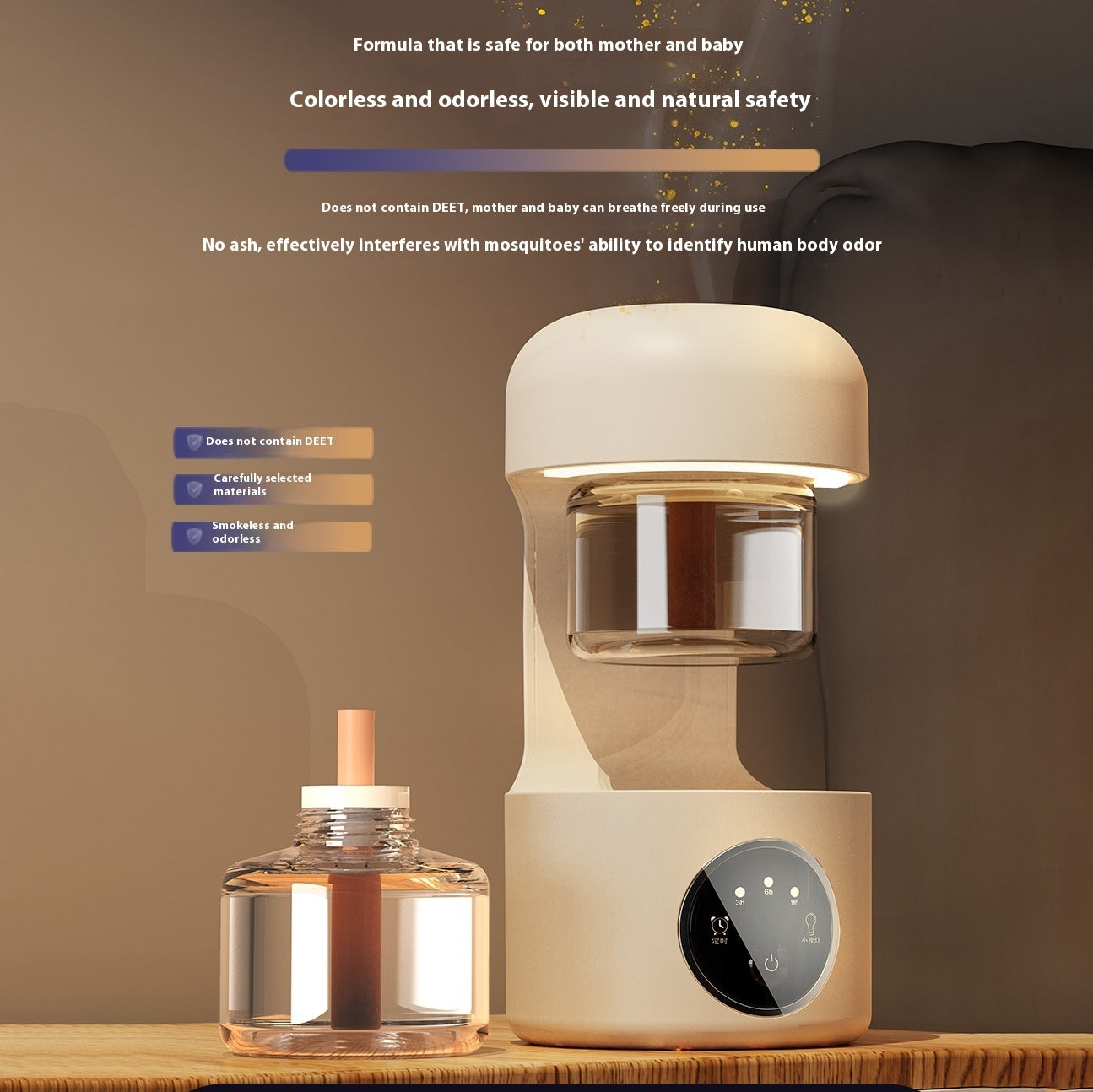 Portable Night Lamp with Mosquito Repellent for Outdoor Camping and Home Use.
