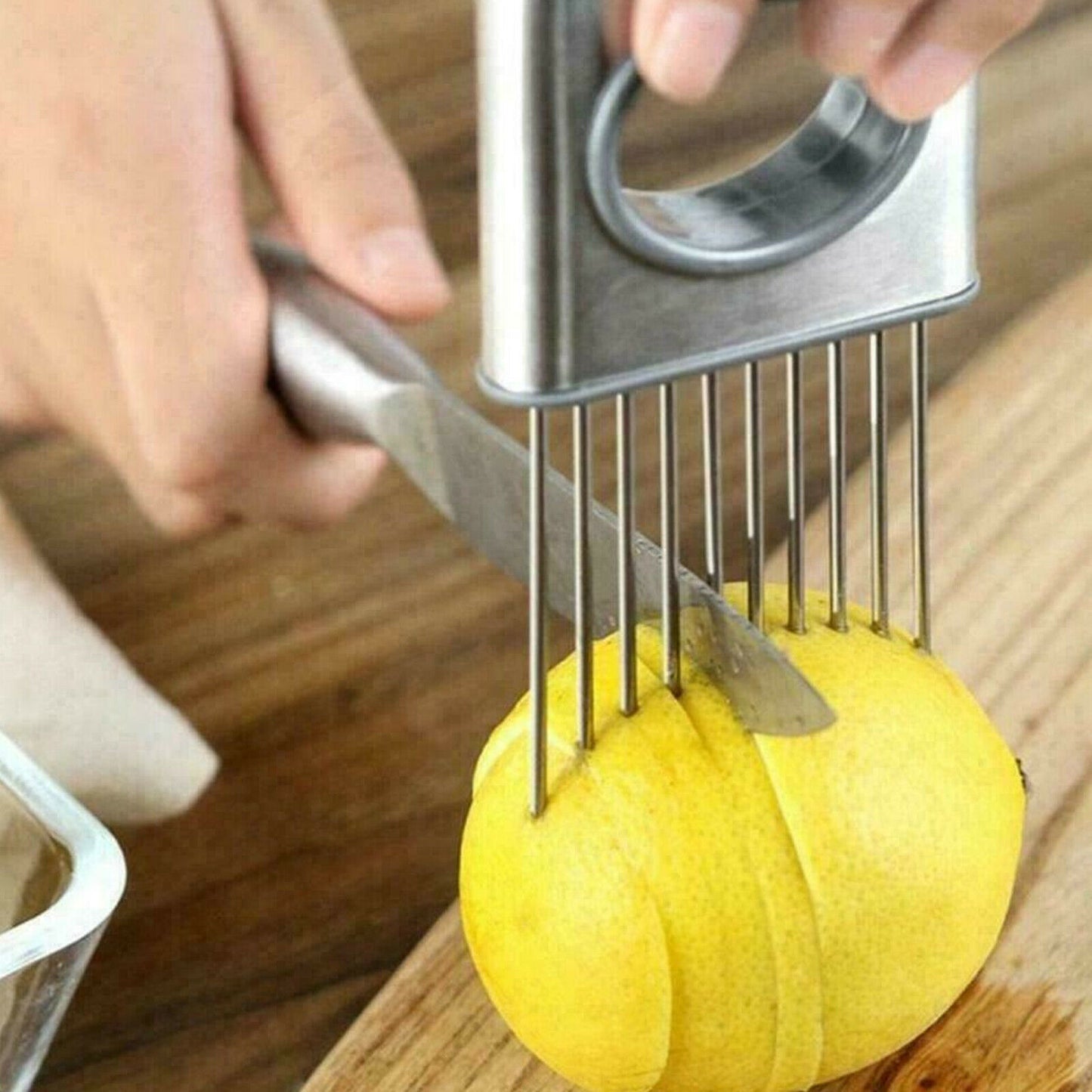 Onion Holder Slicer Vegetable  Stainless Steel Kitchen Gadget