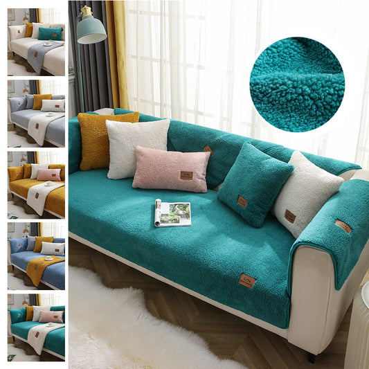 Modern Winter Lamb Wool Sofa Towel And Smooth Sofa Covers