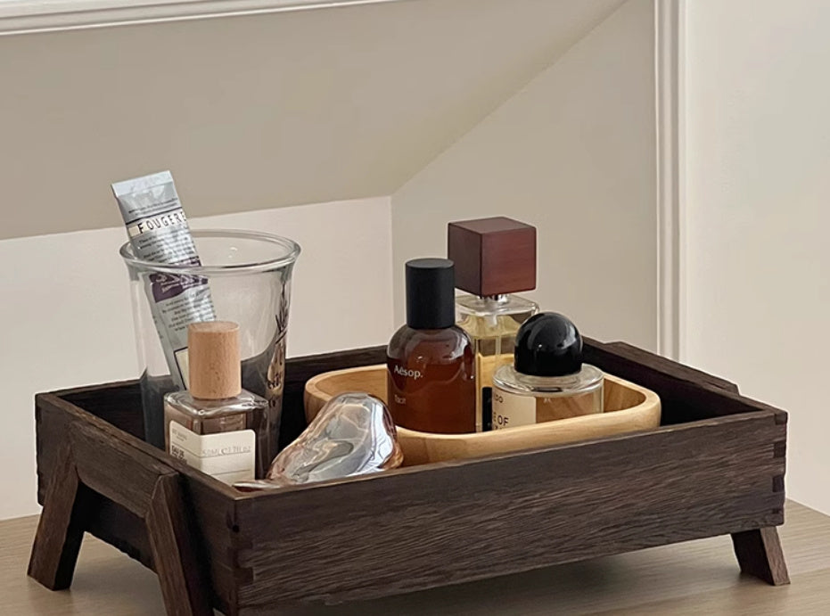 Solid Wood Rectangular Storage Tray