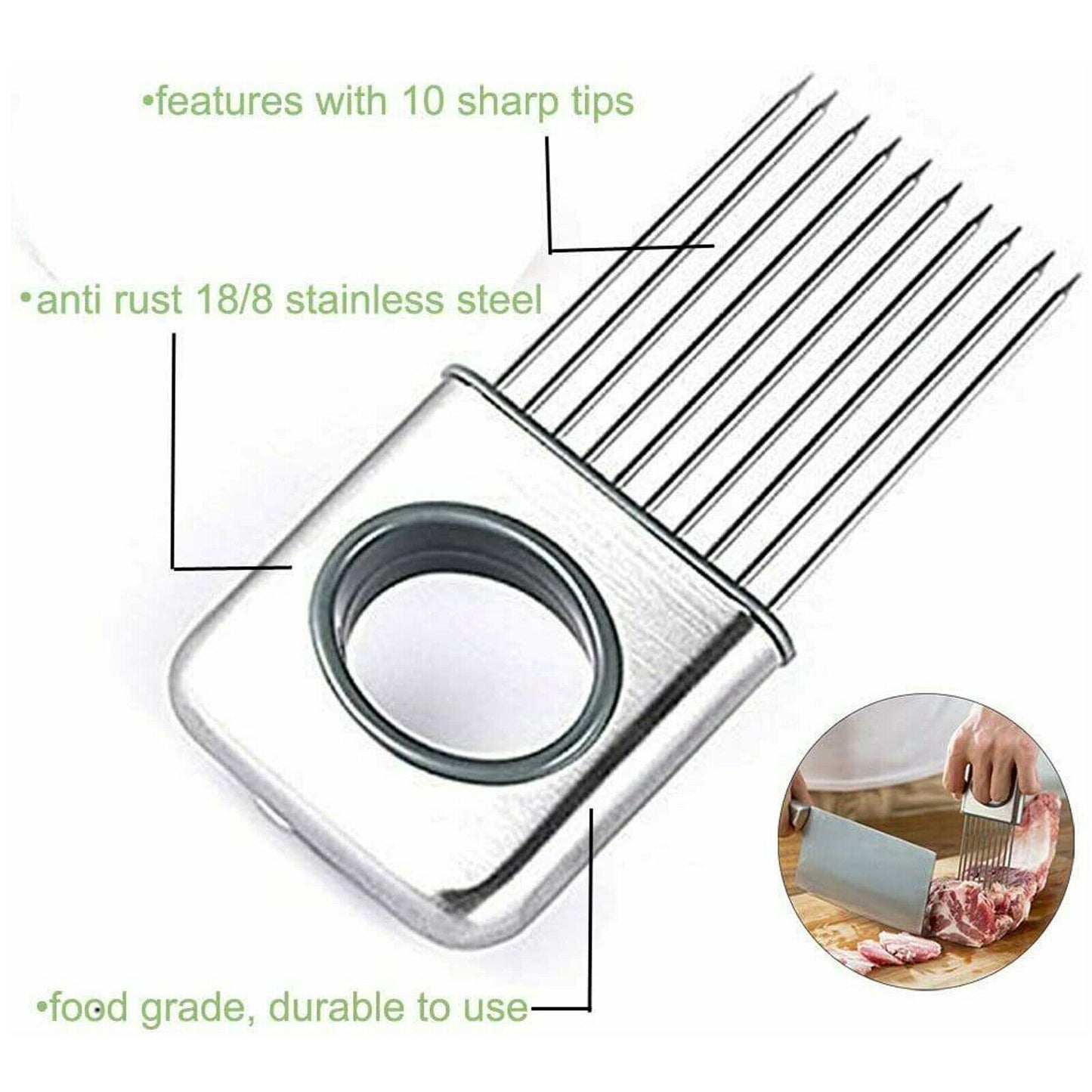 Onion Holder Slicer Vegetable  Stainless Steel Kitchen Gadget