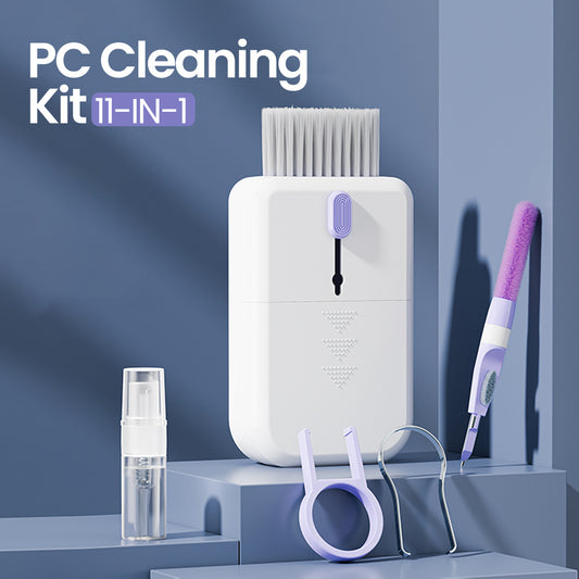 Portable 11-in-1 Multifunctional Cleaning Kit for Computer Keyboards Phone Screens, and Earphones