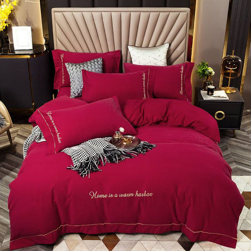 Bedding with a brushed finish