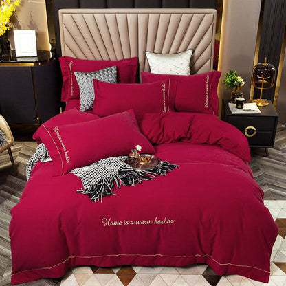 Bedding with a brushed finish