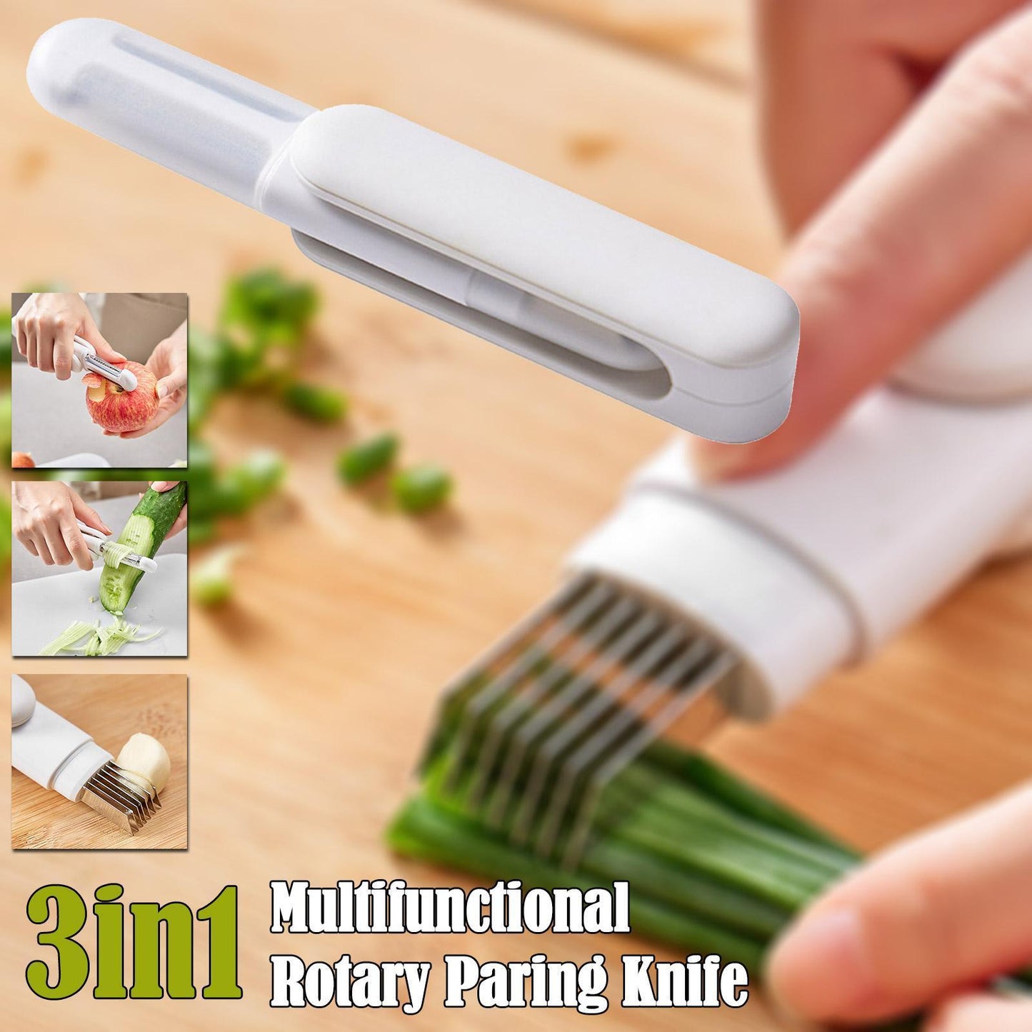 360 Rotating Stainless Steel Paring Knife For Peeling Shredding