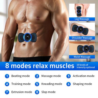 Mini Massage Patch for Cervical Relief, Shoulder and Neck Massager, EMS Portable Pulse Smart Massage Device with 8 Modes and 19 Gears.