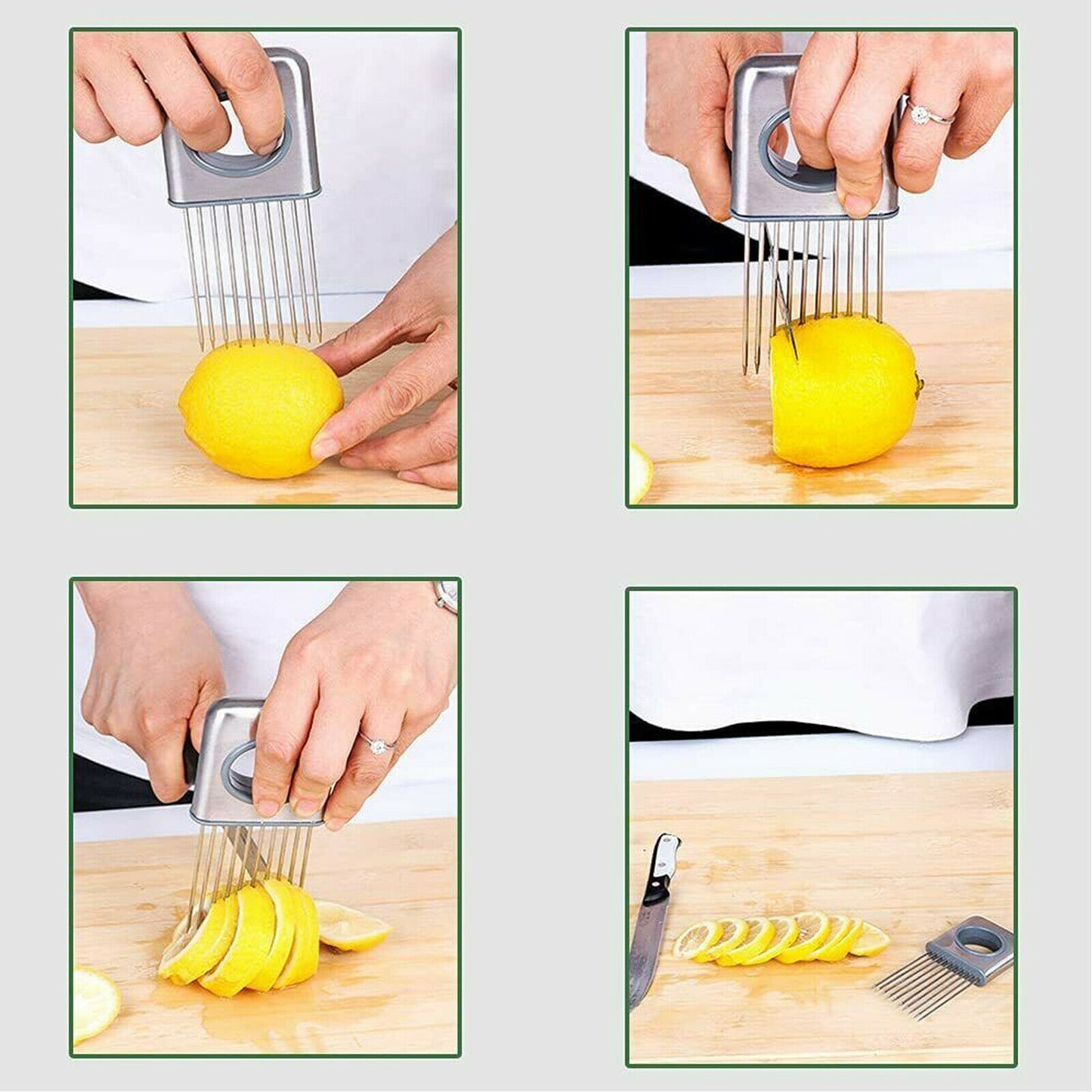 Onion Holder Slicer Vegetable  Stainless Steel Kitchen Gadget