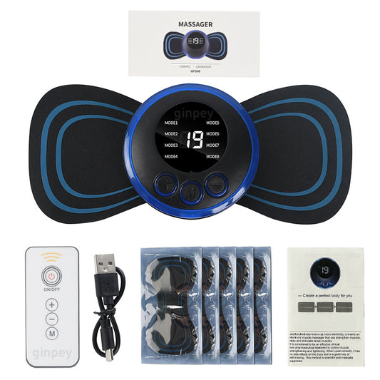 Mini Massage Patch for Cervical Relief, Shoulder and Neck Massager, EMS Portable Pulse Smart Massage Device with 8 Modes and 19 Gears.