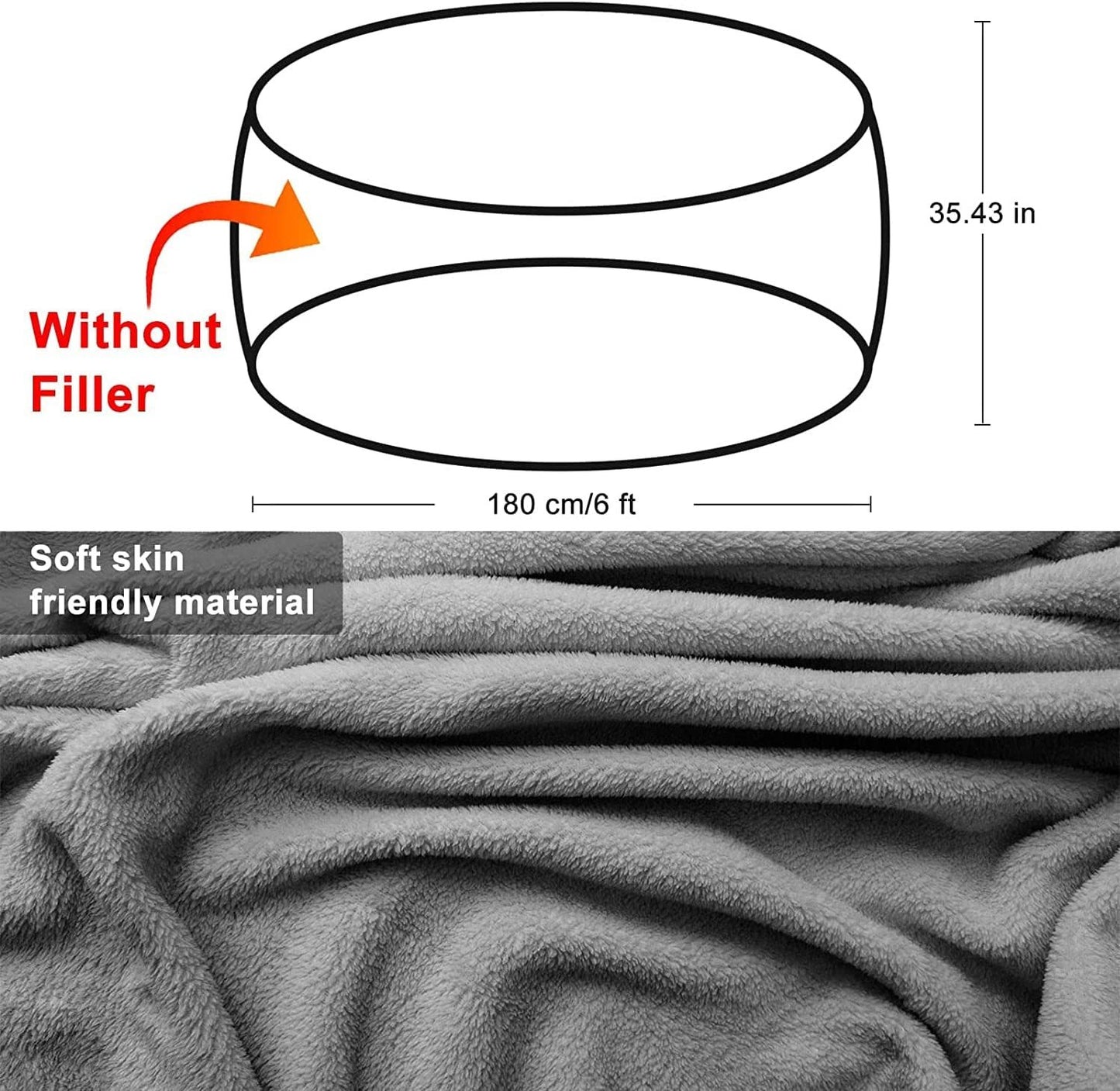 Big Round Soft Fluffy PV Velvet Sofa Bed Cover