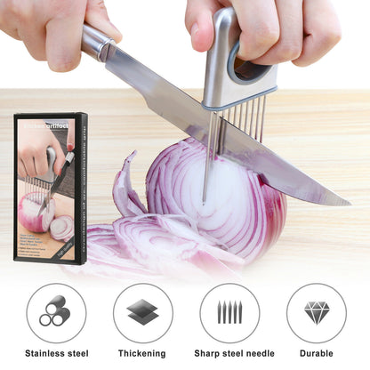 Onion Holder Slicer Vegetable  Stainless Steel Kitchen Gadget