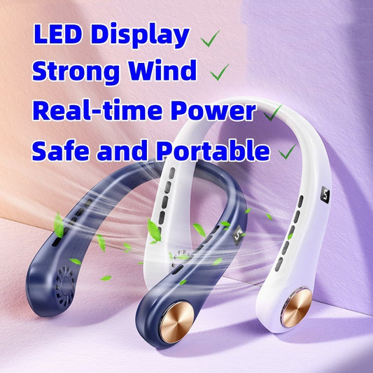 New Mini Neck Fan: Portable, Bladeless