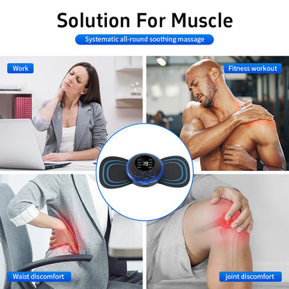 Mini Massage Patch for Cervical Relief, Shoulder and Neck Massager, EMS Portable Pulse Smart Massage Device with 8 Modes and 19 Gears.