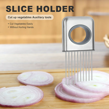 Onion Holder Slicer Vegetable  Stainless Steel Kitchen Gadget