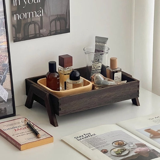 Solid Wood Rectangular Storage Tray