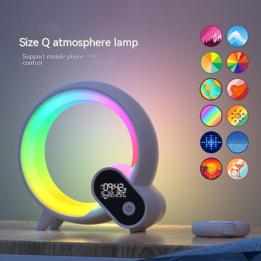 Creative Q Light Analog Alarm Clock with Digital Display, Audio, Smart Wake Feature