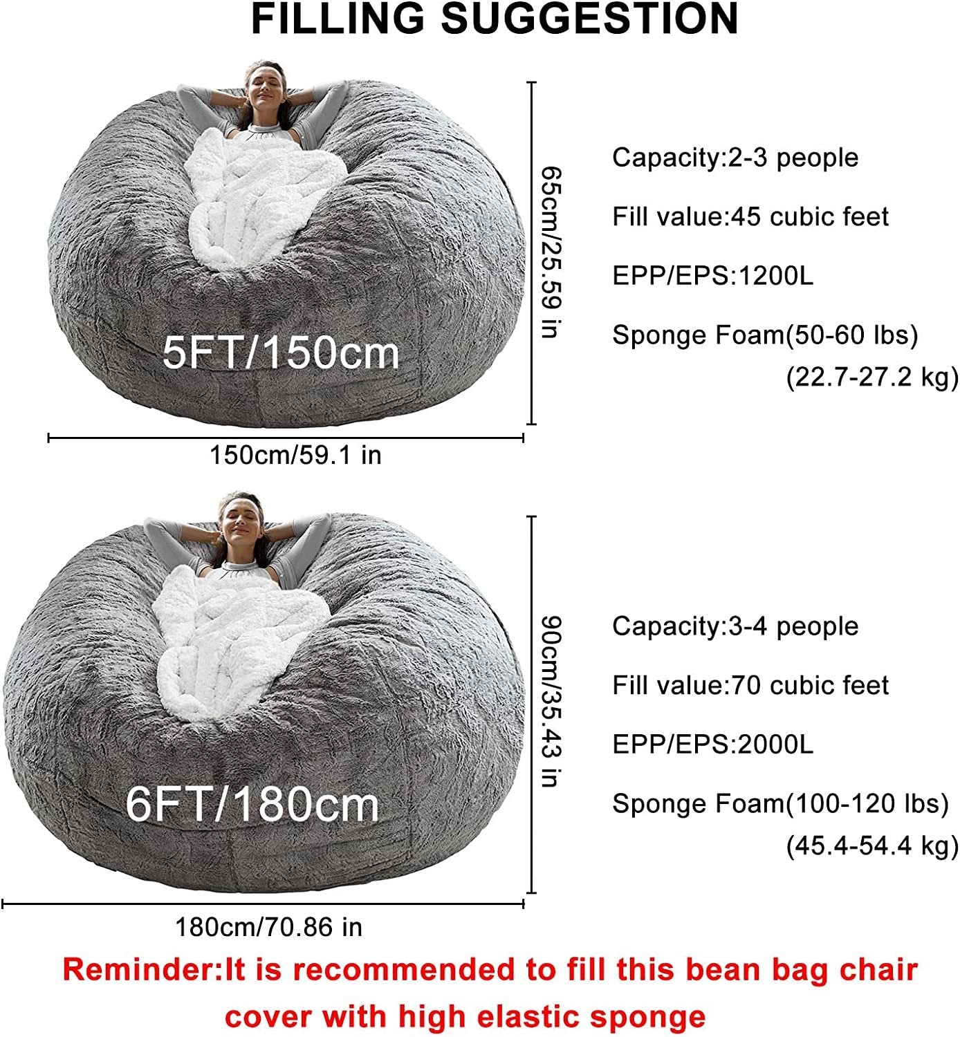 Big Round Soft Fluffy PV Velvet Sofa Bed Cover